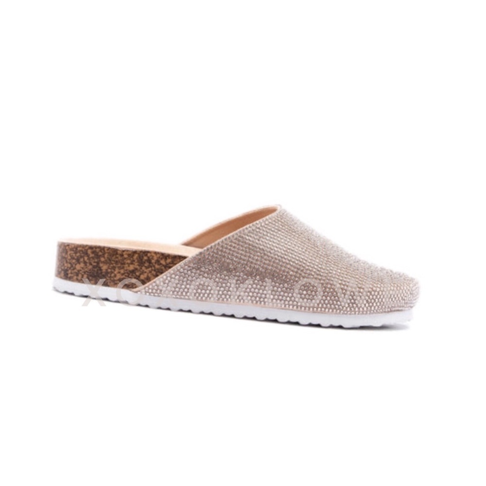 Size 6 Rhinestone Embellished Glam Mule Slides - Picture 5 of 10